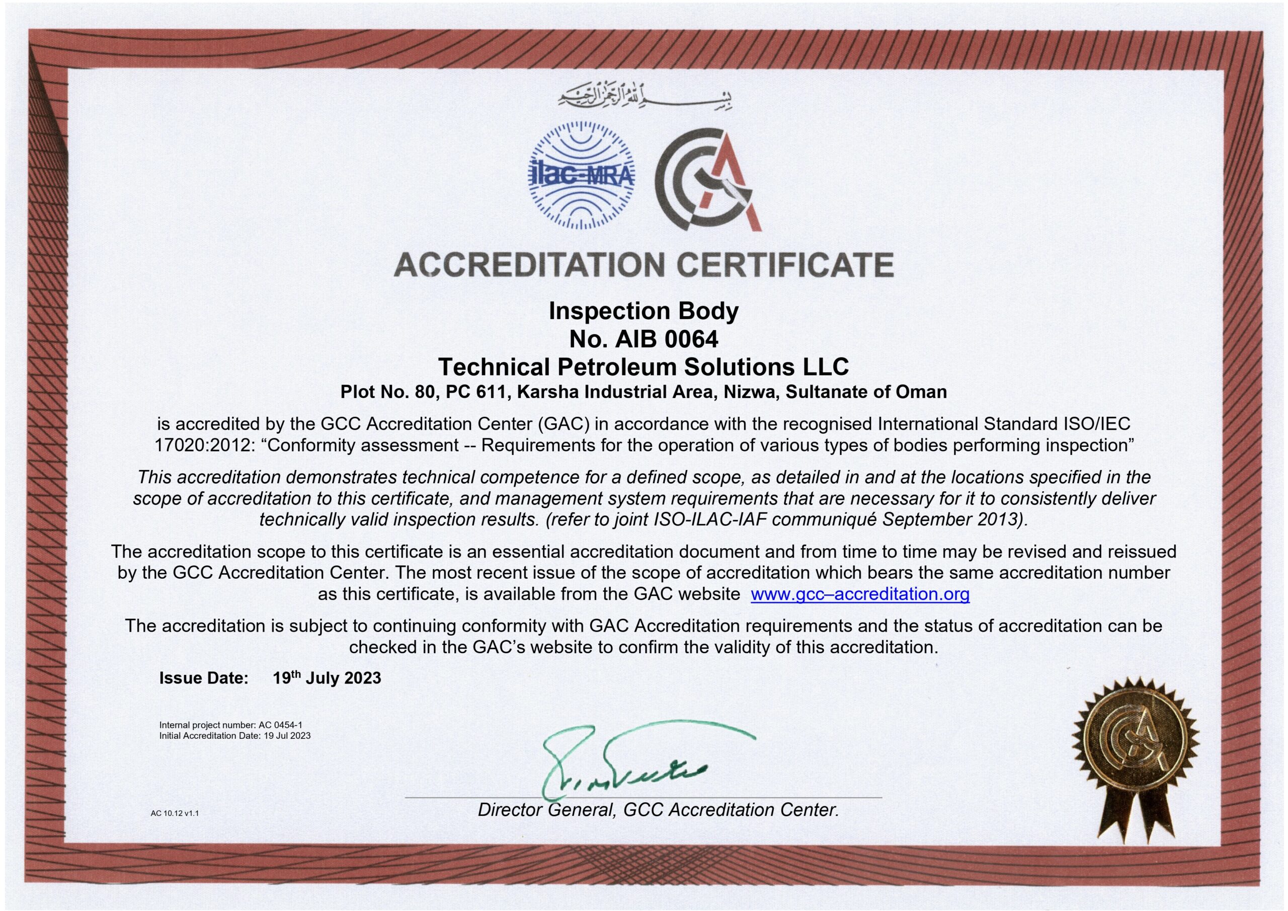 AC 10.12 Accreditation certificate AIB 0064 v1.1_page-0001